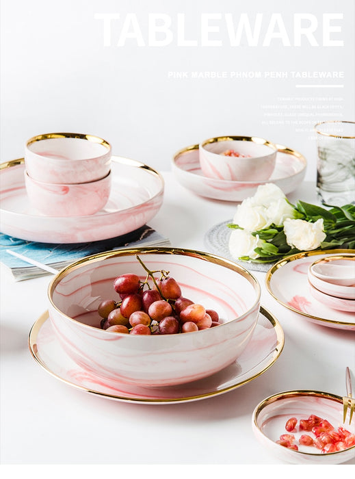 Marble Pink Dinnerware