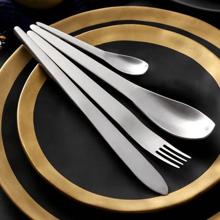 Matte Silver Stainless Steel Cutlery Set
