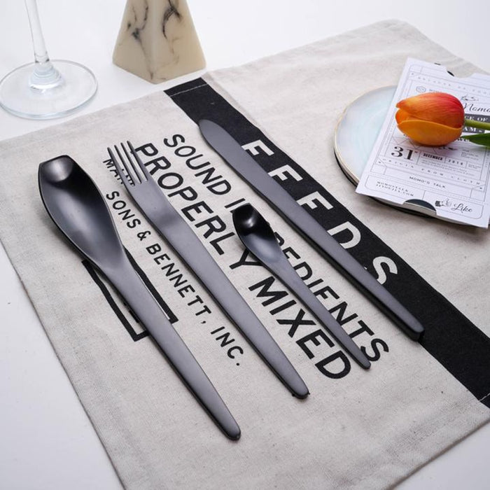 Matte Black Stainless Steel Cutlery Set