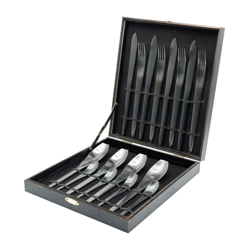 Matte Black Stainless Steel Cutlery Set