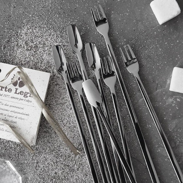 Long Handled Stainless Steel Forks & Spoons