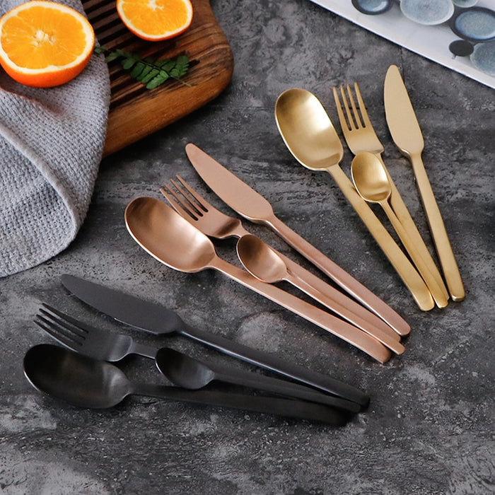 Matte Stainless Steel Tableware Cutlery Set