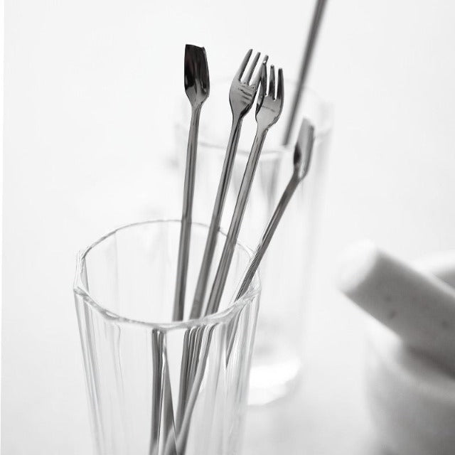 Long Handled Stainless Steel Forks & Spoons