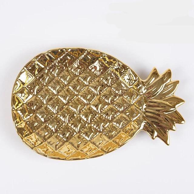 Gold Pineapple Ceramic Tray