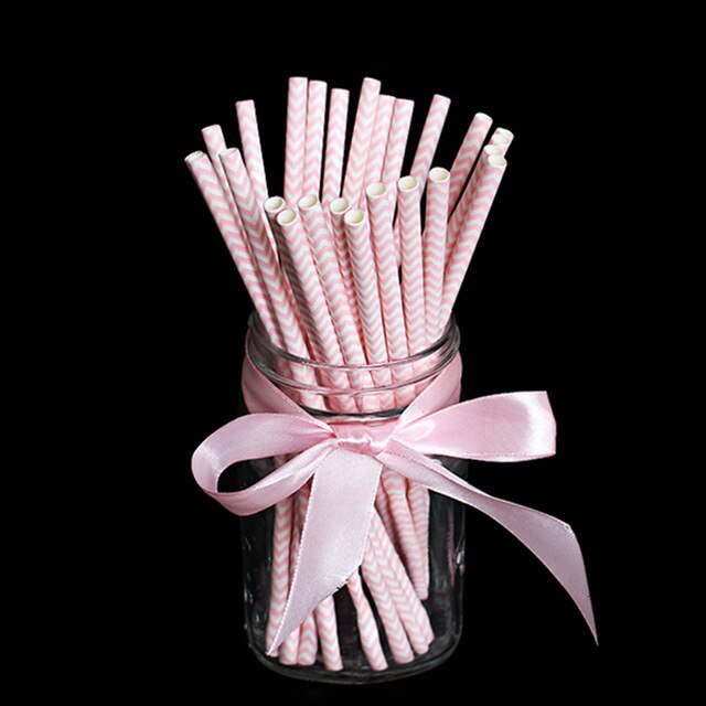 25pcs/lot Stripe Paper Straws
