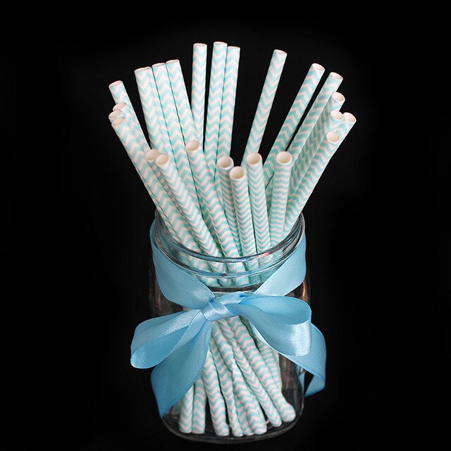 25pcs/lot Stripe Paper Straws