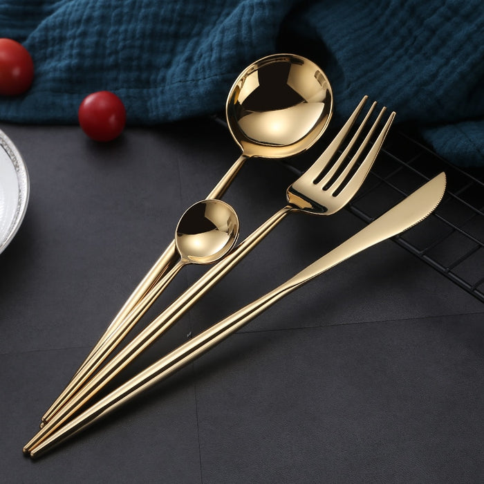 Gold Stainless Steel Cutlery Tableware Set