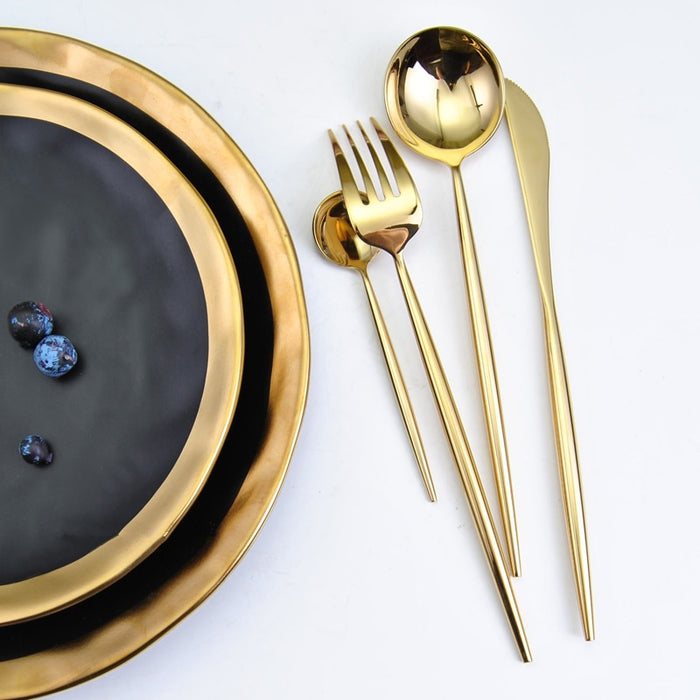 Gold Stainless Steel Cutlery Tableware Set