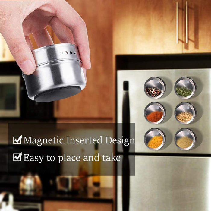Magnetic Spice Jar Set With Stickers