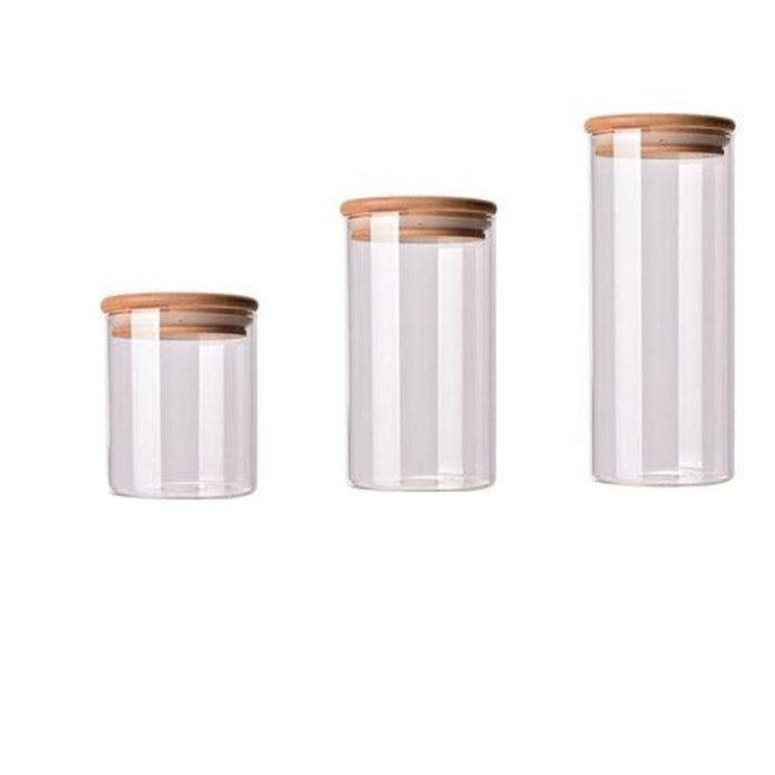 Wood & Glass Storage Jars