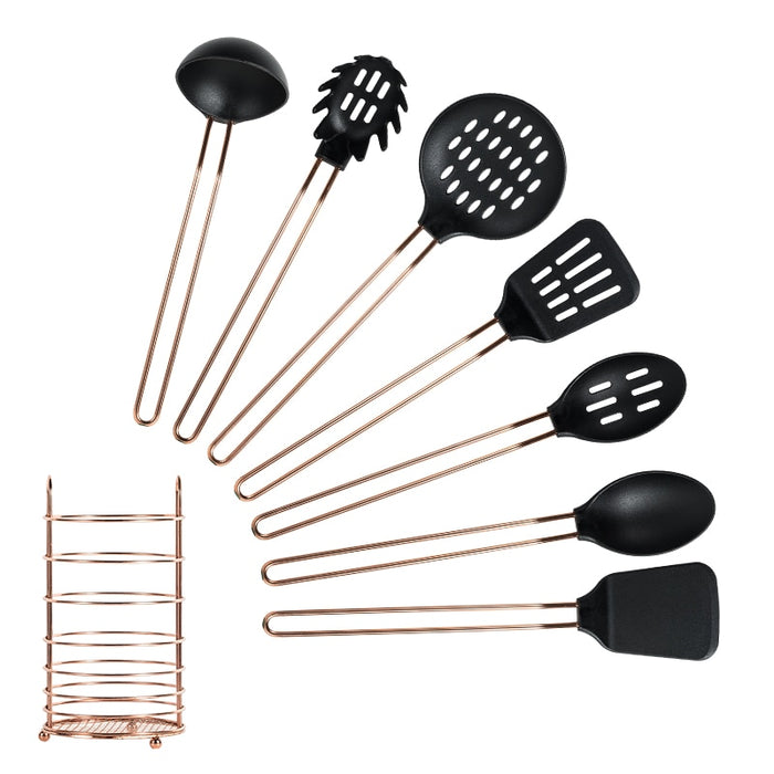 Silicone Cooking Utensils Set With Storage Box (8 pcs)