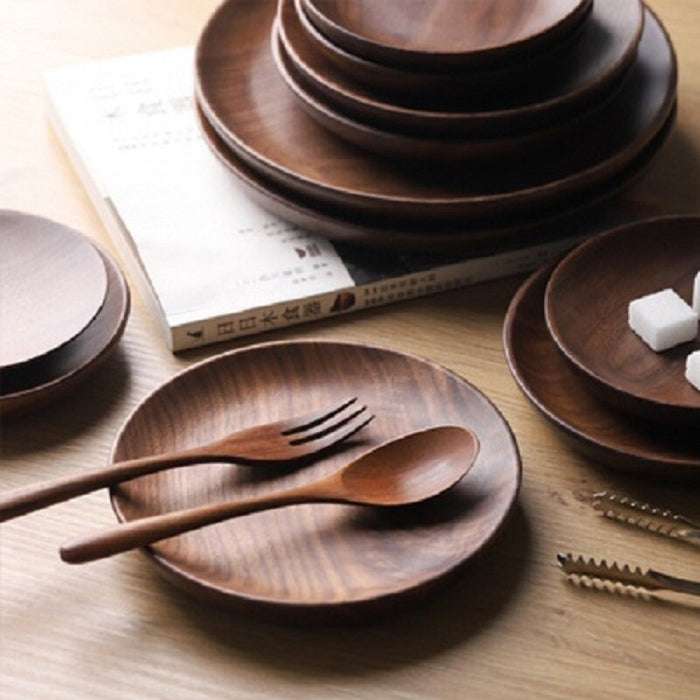 Round Solid Wood plate