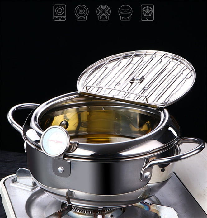 Deep Frying Pot with Thermometer