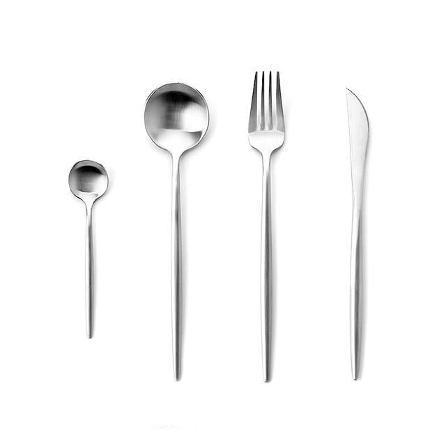 Black & Gold Stainless Steel Cutlery Set