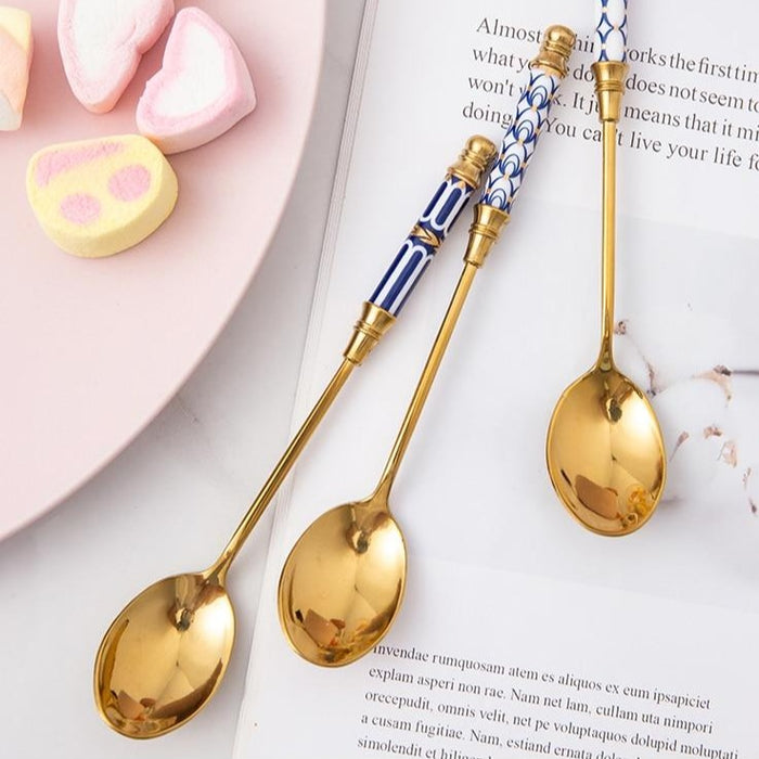 Stainless Steel Gold Plated Coffee Spoons