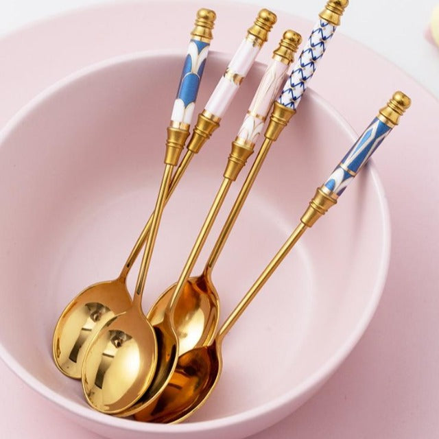 Stainless Steel Gold Plated Coffee Spoons