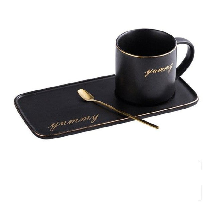 Gold Accent Coffee Cup Set