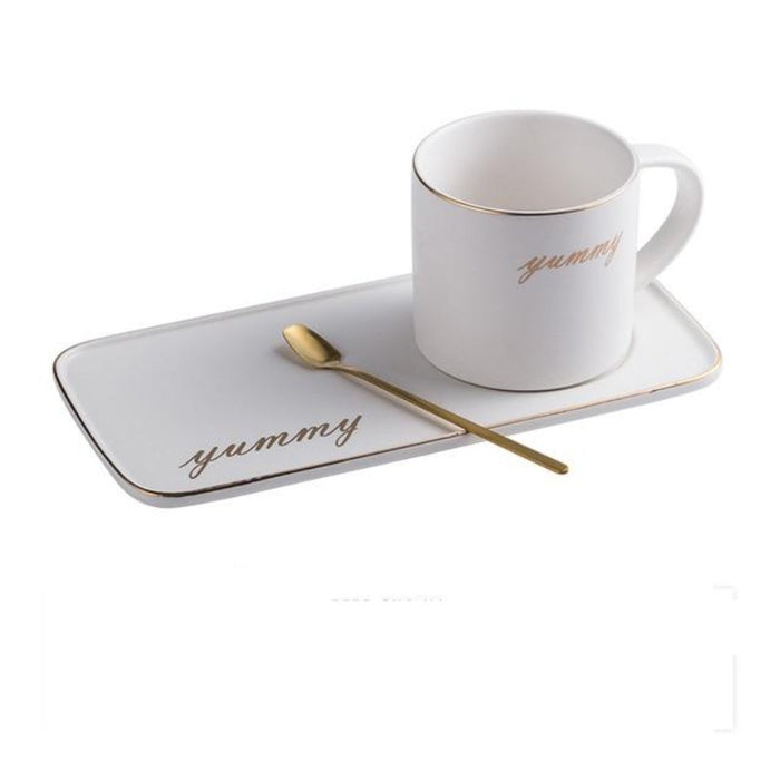 Gold Accent Coffee Cup Set