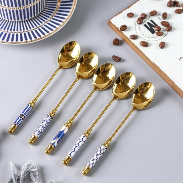 Stainless Steel Gold Plated Coffee Spoons