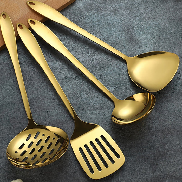 Gold Stainless Steel Kitchenware Utensils