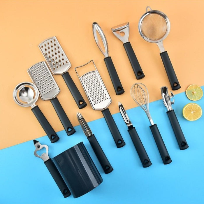 Stainless Steel Kitchen Tool Set with Container