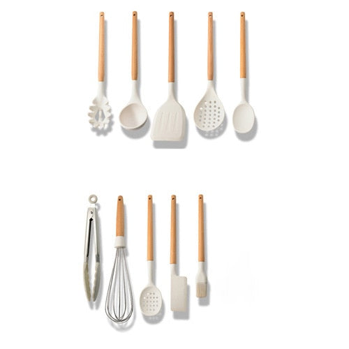 Silicone Cooking Utensils Set with Container