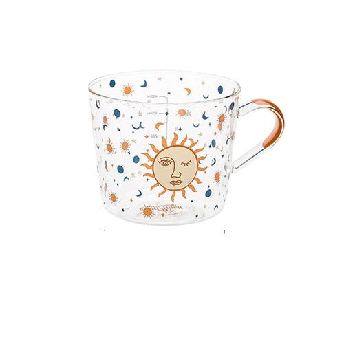 Sun-Eye Pattern 500ml Glass Mug