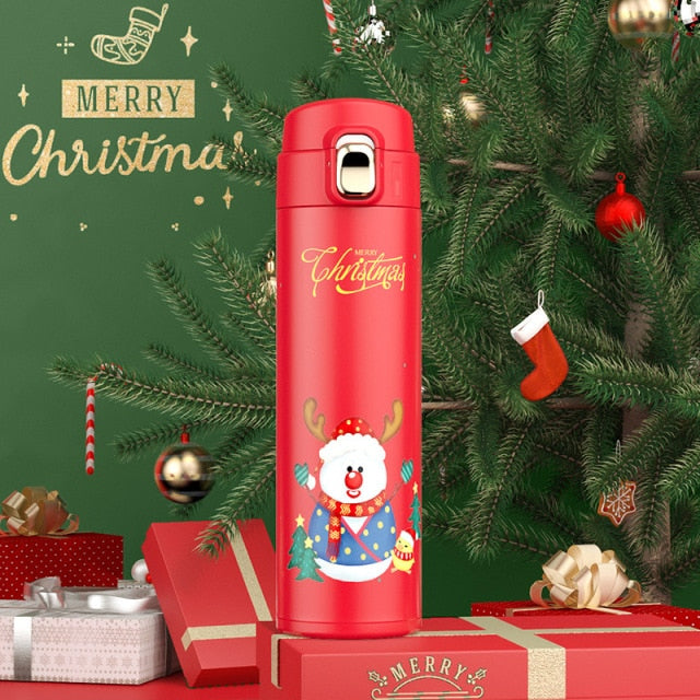 Christmas Elements Stainless Steel Vacuum Flask