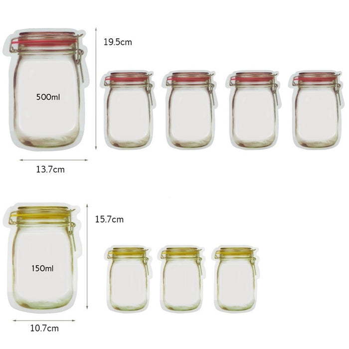 7Pcs Jar Zipper Bags