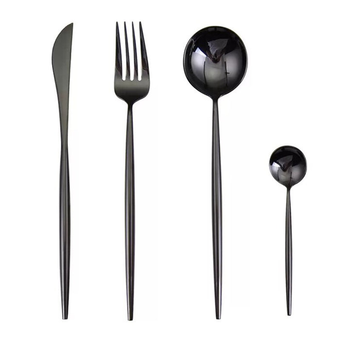 Shiny Stainless Steel Tableware Set