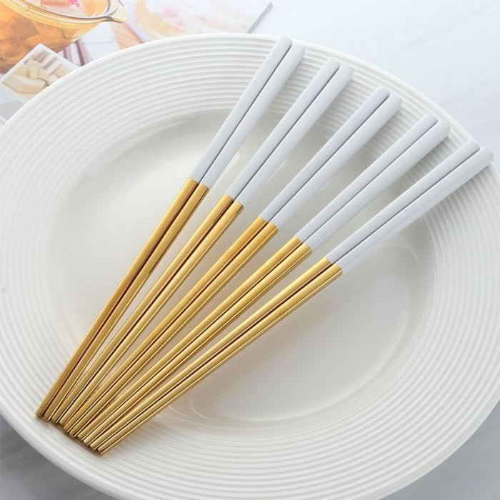 Silver/Gold Chinese Chopsticks (2 or 5 pairs)