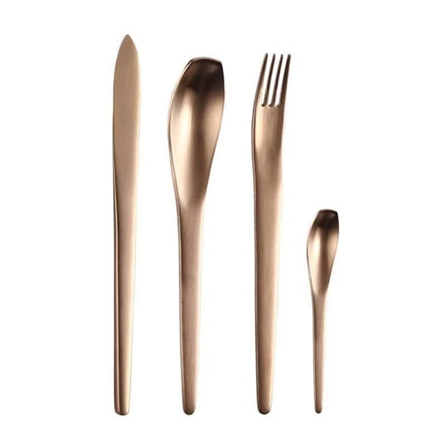 Matte Golden Stainless Steel Cutlery Set